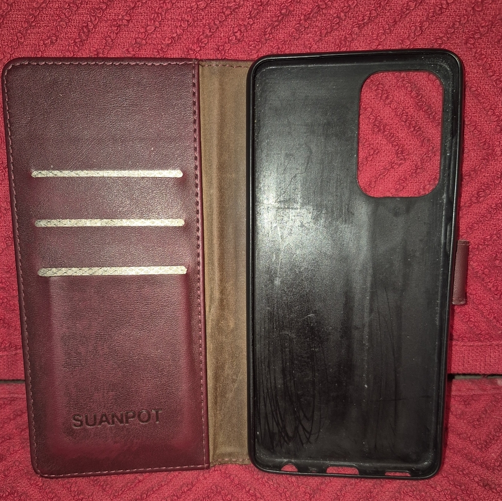 Burgundy Leather Wallet Phone Case